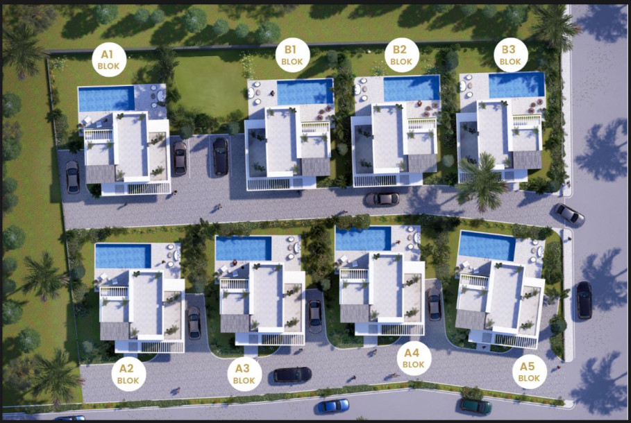 GİRNE/ÇATALKÖYDE PRESTİGE TORUNOĞULLARI PROJESİ YAPIM AŞAMASINDA SATILIK 4+1 VİLLALAR-11