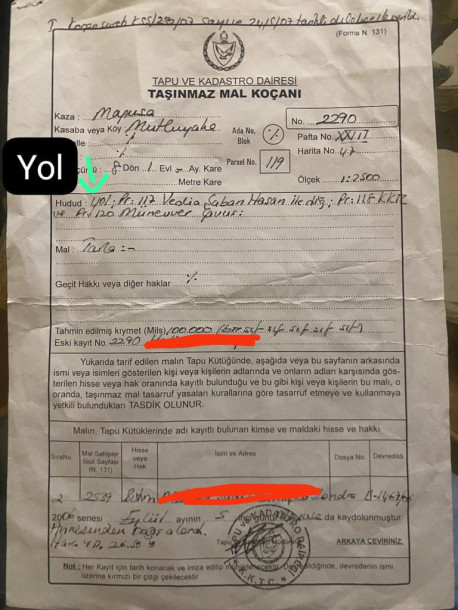 GAZİMAĞUSA/MUTLUYAKA'DA SATILIK ARAZİ-4